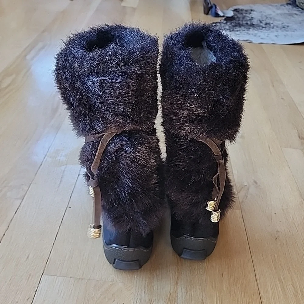 Oscar de la Renta Fur Sport Apres Ski Boots Women's Size 37 - Picture 11 of 12